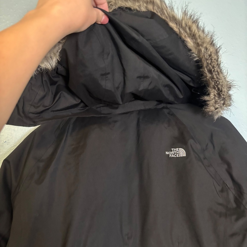 The North Face Womens Arctic Down Parka Black Faux Fur XXL 50 Dry Vent Winter - Picture 9 of 12